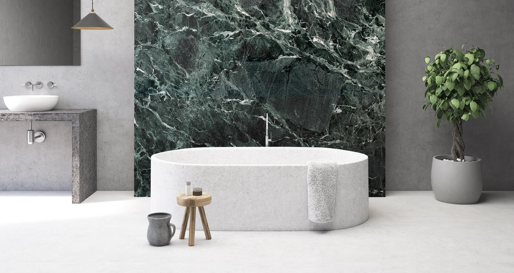 Ванная комната из камня мрамор  Верде Альпи (Verde Alpi)
